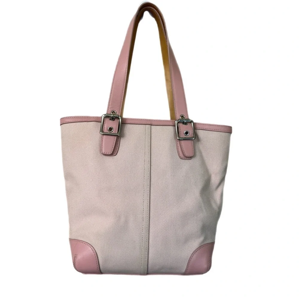 Coach #1841 Elegant Pink and Cream Tote Bag